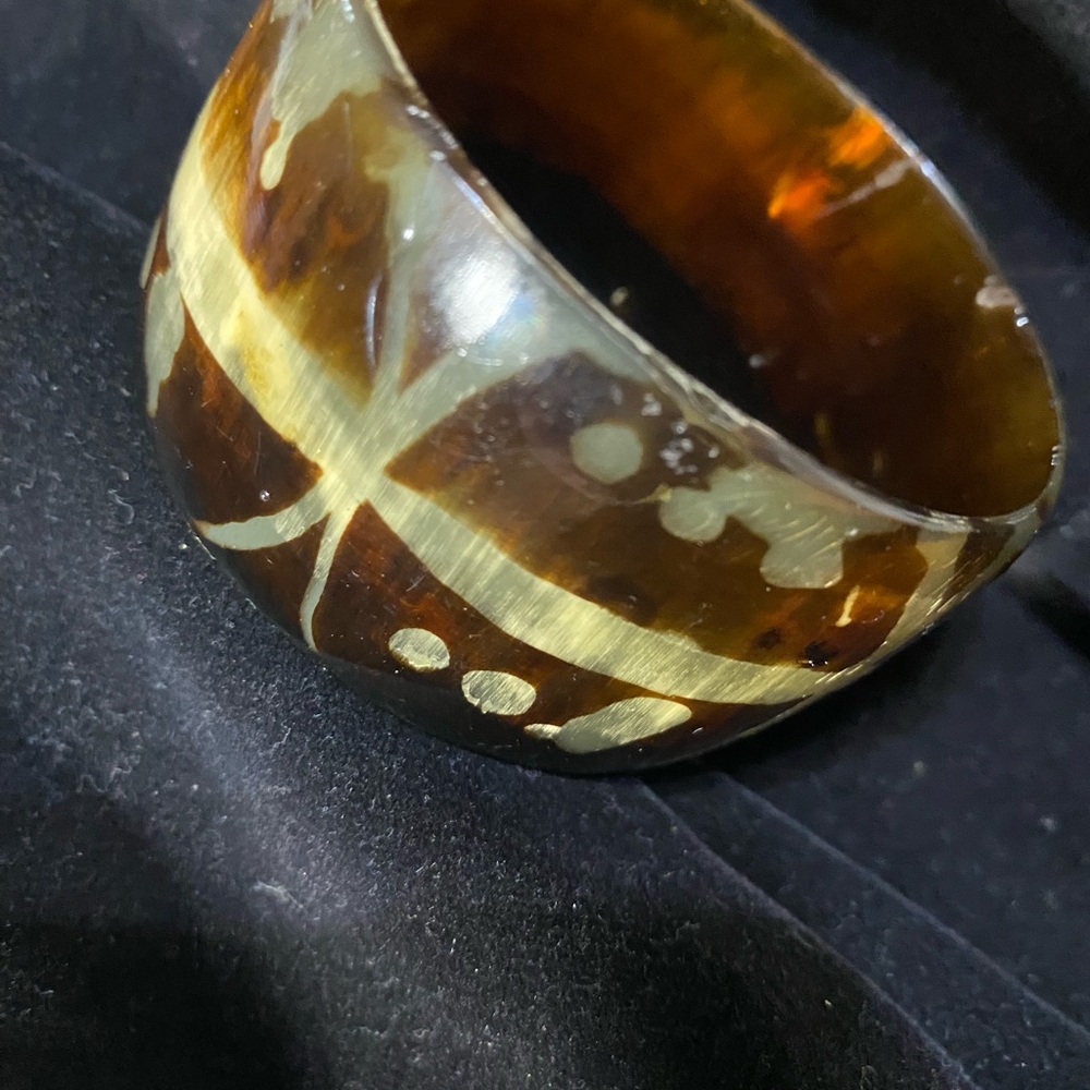 Elegant Brown and Gold Bangle Bracelet-Set of 3
